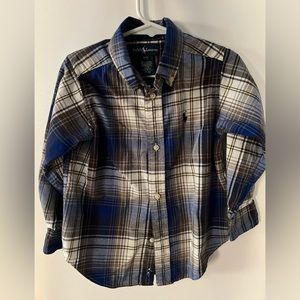 3T  boys Polo shirt, blue/brown